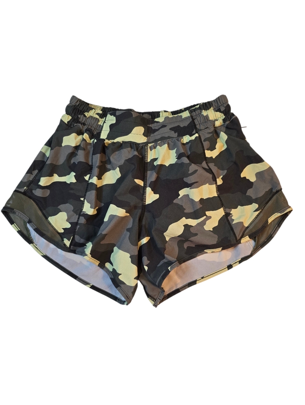 Lululemon Hotty Hot Short in the Heritage 365 Camo Crispin Green Multi pattern